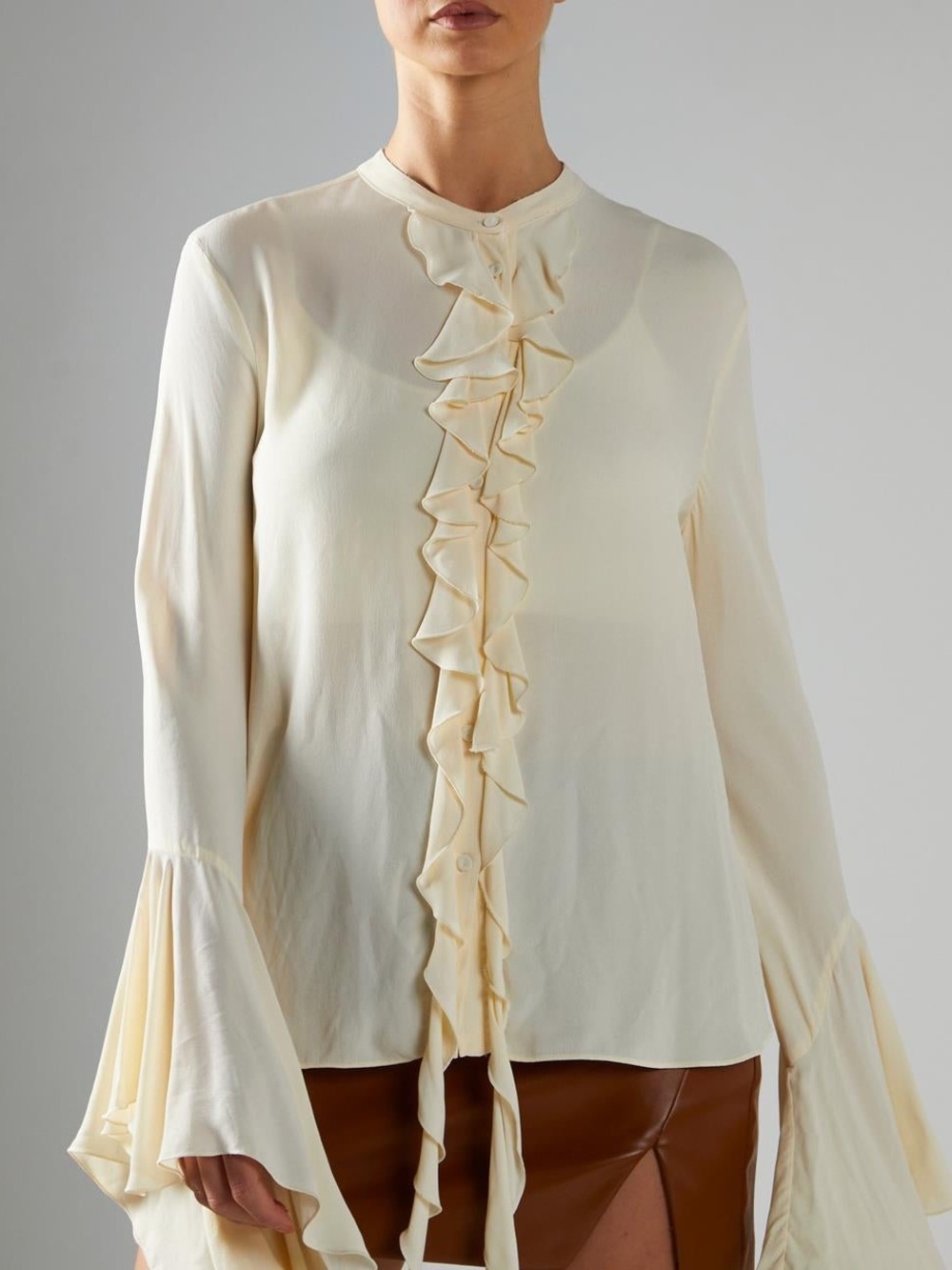 Glamorous Cream Ruffle Blouse